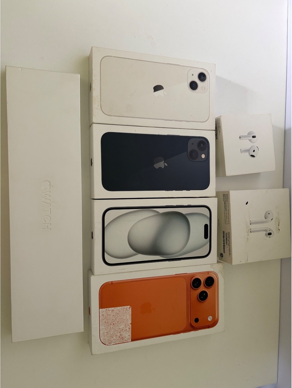 7pc Empty Apple Box Lot iPhone 17 Pro Max 15 13 Watch Series 7 AirPods BOX ONLY